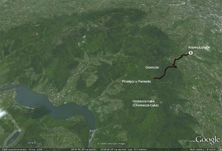 Wizualizacja Kopiec Lipnicki - Przełęcz u Panienki